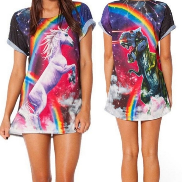 Blackmilk Tops - Blackmilk Unicorn/Robot Tee Shirt Sz.S